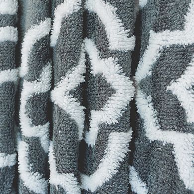 Home Soft Things Jacquard Sherpa Faux Fur Throw Blanket