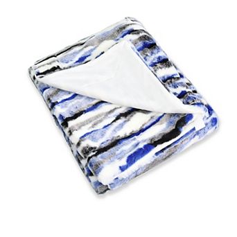 Home Soft Things Multi Jacquard Faux Fur Throw Blanket