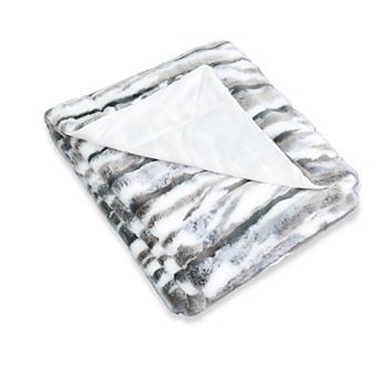 Home Soft Things Multi Jacquard Faux Fur Throw Blanket