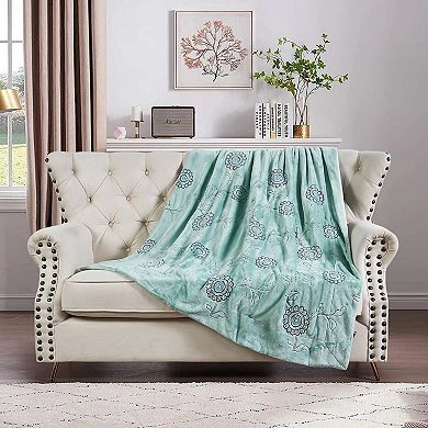 Home Soft Things Sequin Embroidered Throw Blanket