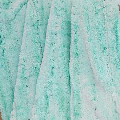 Home Soft Things Stitching Jacquard Faux Fur Throw Blanket