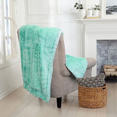 Home Soft Things Stitching Jacquard Faux Fur Throw Blanket