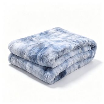 Home Soft Things Tie-Dye Double Sided Faux Fur Throw Blanket