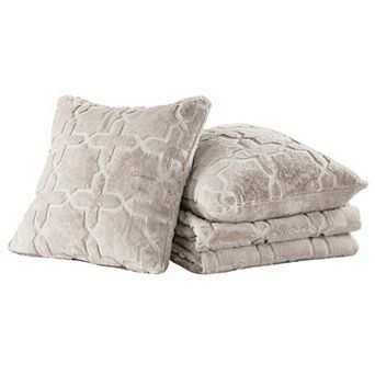 Home Soft Things Geo Tatami Faux Fur 2 pc Throw & Cover Combo Set