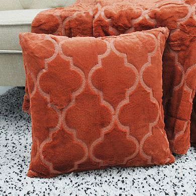 Home Soft Things Ogee Tatami Faux Fur Throw Blanket & Cover Combo