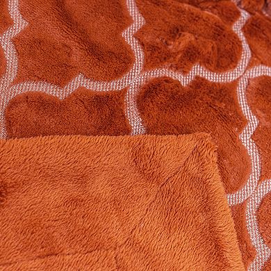 Home Soft Things Ogee Tatami Faux Fur Throw Blanket & Cover Combo