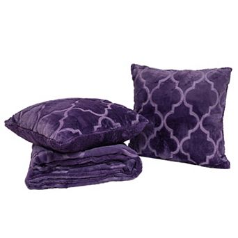 Home Soft Things Ogee Tatami Faux Fur Throw Blanket & Cover Combo