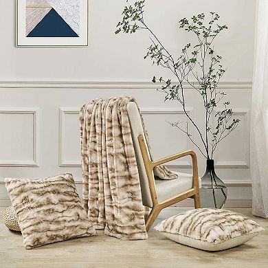 Home Soft Things Raccoon Faux Fur 3-Piece Throw Blanket Set