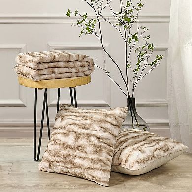 Home Soft Things Raccoon Faux Fur 3-Piece Throw Blanket Set