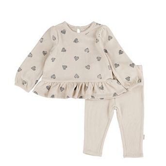 Baby Girl Huggies® Peplum Long Sleeve Top & Leggings 2 pc Set