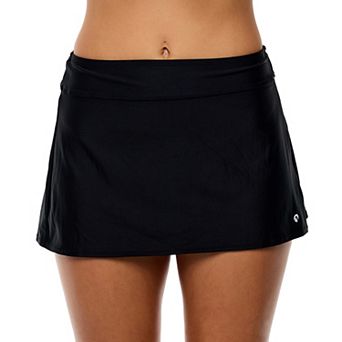 Women's N Solid Swimskirt With Built-In Panty Swim Bottoms