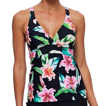 Women's N Floral Sport Tankini Swim Top