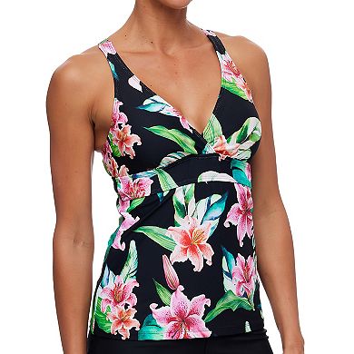 Women's N Floral Sport Tankini Swim Top