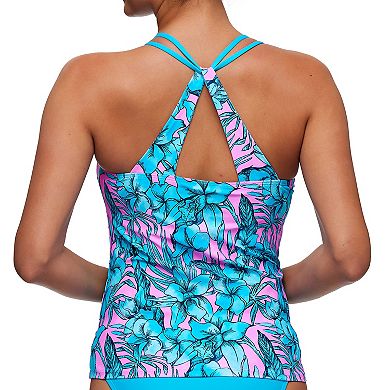 Women's N Double Tunnel Shirred Tankini Swim Top