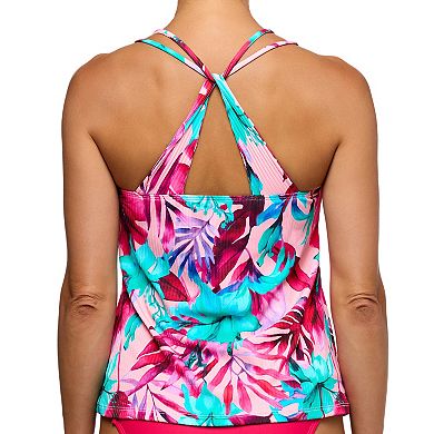 Women's N Double Tunnel Shirred Tankini Swim Top