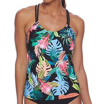 Women's N Double Tunnel Shirred Tankini Swim Top