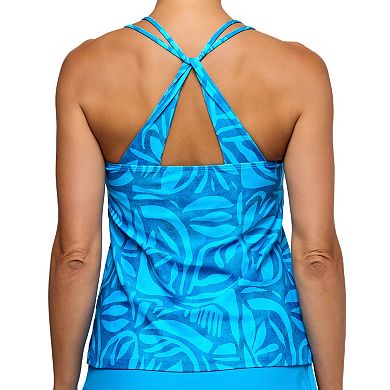 Women's N Double Tunnel Shirred Tankini Swim Top