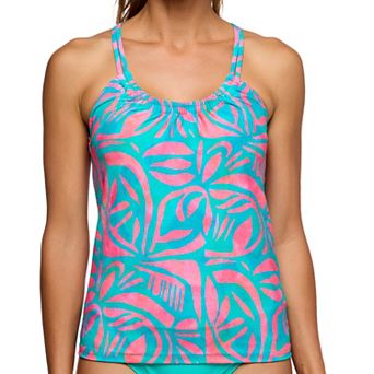 Women's N Double Tunnel Shirred Tankini Swim Top