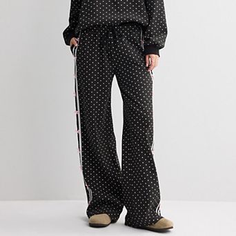 Juniors' FEMME FEMME Capsule Polka Dot Bow Fleece Pants