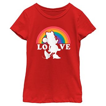 Girls 6-16 Disney's Minnie Mouse Silhouette Rainbow Love Graphic Tee