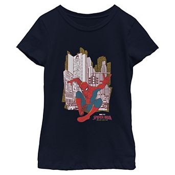 Girls 6-16 Marvel Spider-Man Brand New Day City Swinging Graphic Tee