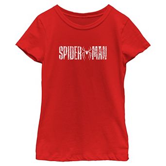 Girls 6-16 Marvel Spider-Man Cracked Logo Graphic Tee