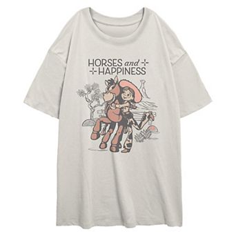 Juniors' Disney / Pixar's Toy Story 5 Jessie & Bullseye Horses & Happiness Oversized Graphic Tee