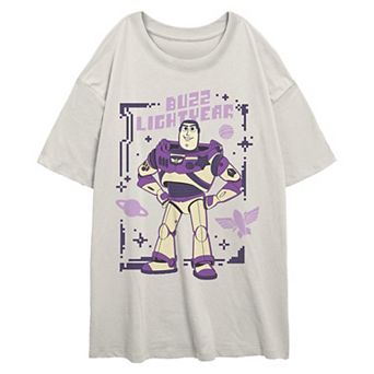 Juniors' Disney / Pixar's Toy Story 5 Buzz Lightyear Planet Icons Oversized Graphic Tee