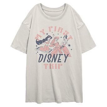 Juniors' Disney Princesses My First Disney Trip Oversized Graphic Tee