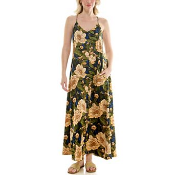 Women's Nicole Miller Printed Satin Maxi Slip Dress