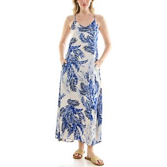 Women's Nicole Miller Printed Satin Maxi Slip Dress