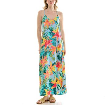 Women's Nicole Miller Printed Satin Maxi Slip Dress