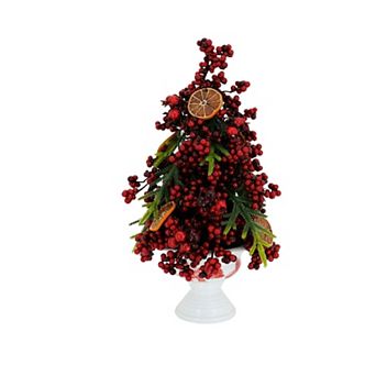 St. Nicholas Square® Artificial Berry & Pine Arrangement in Ceramic Pot