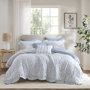 Madison Park Eamon 5 pc Printed Reversible Comforter Set with Coordinating Throw Pillows