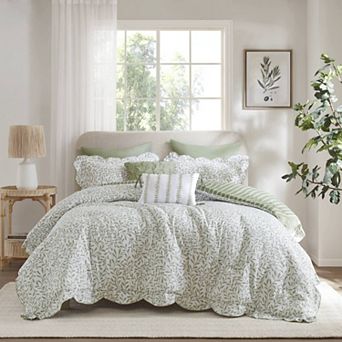 Madison Park Eamon 5 pc Printed Reversible Comforter Set with Coordinating Throw Pillows