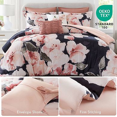 Madison Park Ananda 7-Piece Textured Comforter Set with Coordinating Throw Pillows