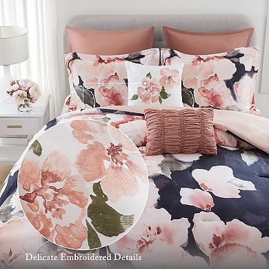 Madison Park Ananda 7-Piece Textured Comforter Set with Coordinating Throw Pillows