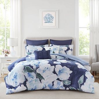Madison Park Ananda 7 pc Textured Comforter Set with Coordinating Throw Pillows