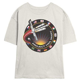 Juniors' Project Hail Mary Shuttle Emblem Skimmer Graphic Tee