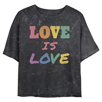 Juniors' Love Is Love Cropped Graphic Tee