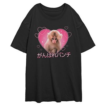 Juniors' Cute Punch Oversized Graphic Tee