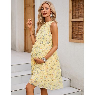 Women's Maternity Sleeveless Midi Dress
