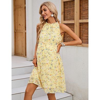 Women's Maternity Sleeveless Midi Dress