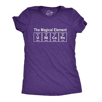 Womens Unicorn The Magical Element T Shirt Funny Science Tee