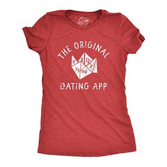 Womens The Original Dating App T Shirt Funny Cootie Catcher Joke Tee for Ladies