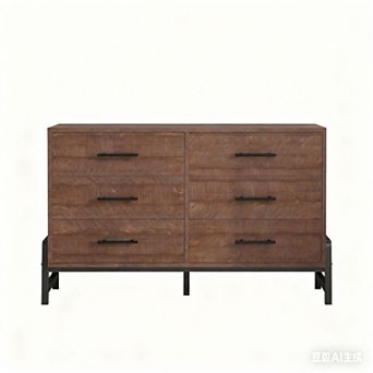 6 Dresser for Bedroom, Drawer with Large Storage Space, Freestanding Wooden Closet