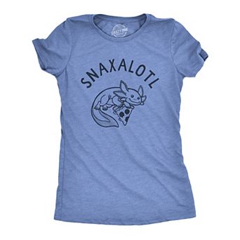 Womens Snaxalotl T Shirt Funny Cute Snacking Axolotl Tee for Ladies