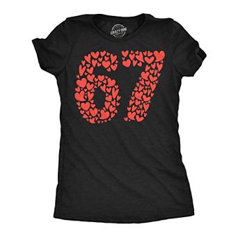 Womens Funny T Shirts 6 7 Hearts Sarcastic Valentines Day Viral Tee For Ladies