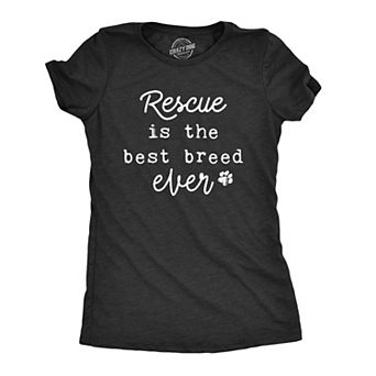 Womens Rescue Is The Best Breed Ever T Shirt Cute Pet Puppy Tee