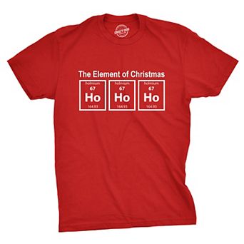 Mens The Element Of Christmas T Shirt Funny Ho Ho Ho Science Tee